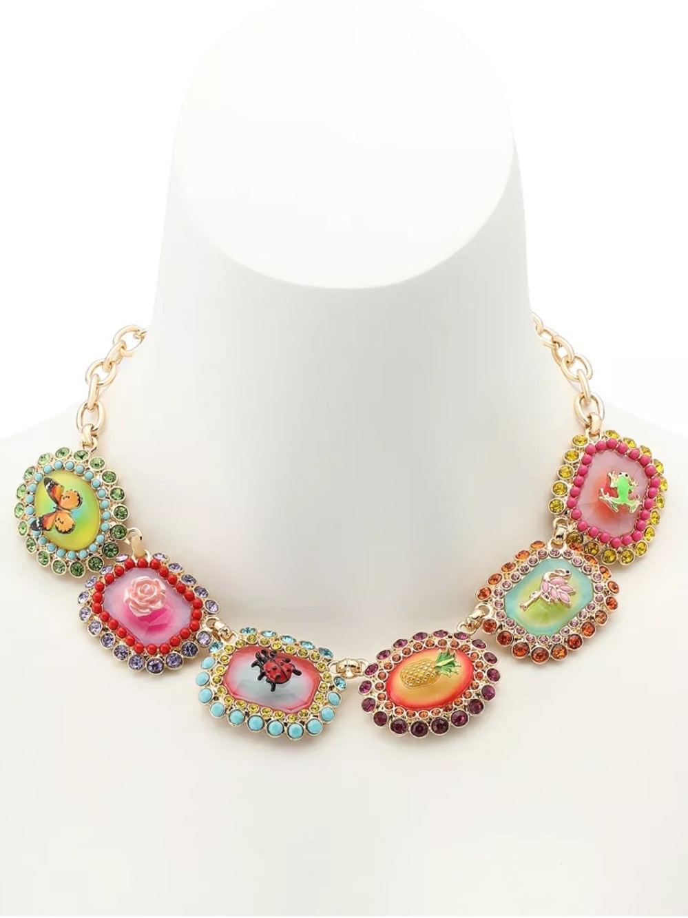 Betsey Johnson Backyard Stone Critter Statement Necklace - Beautiful NWT